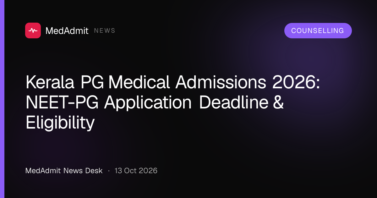 Kerala PG Medical Admissions 2026: NEET-PG Application Deadline & Eligibility - medadmit.in