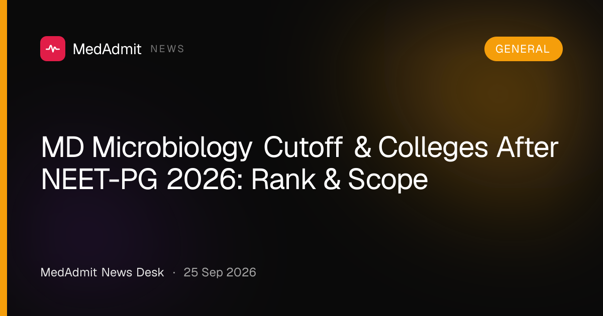 MD Microbiology Cutoff & Colleges After NEET-PG 2026: Rank & Scope - medadmit.in