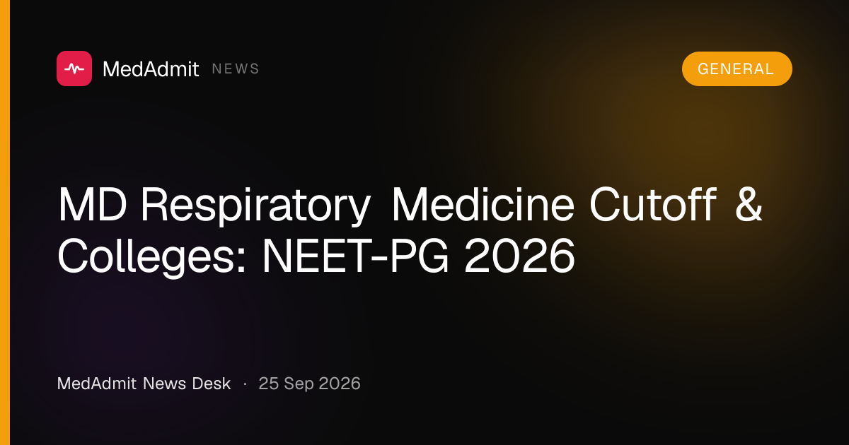 MD Respiratory Medicine Cutoff & Colleges: NEET-PG 2026 - medadmit.in
