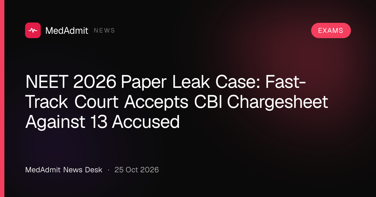 NEET 2026 Paper Leak Case: Fast-Track Court Accepts CBI Chargesheet ...