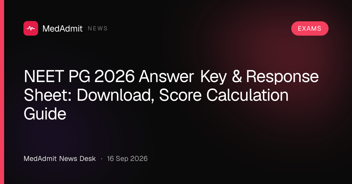 NEET PG 2026 Answer Key & Response Sheet: Download, Score Calculation ...