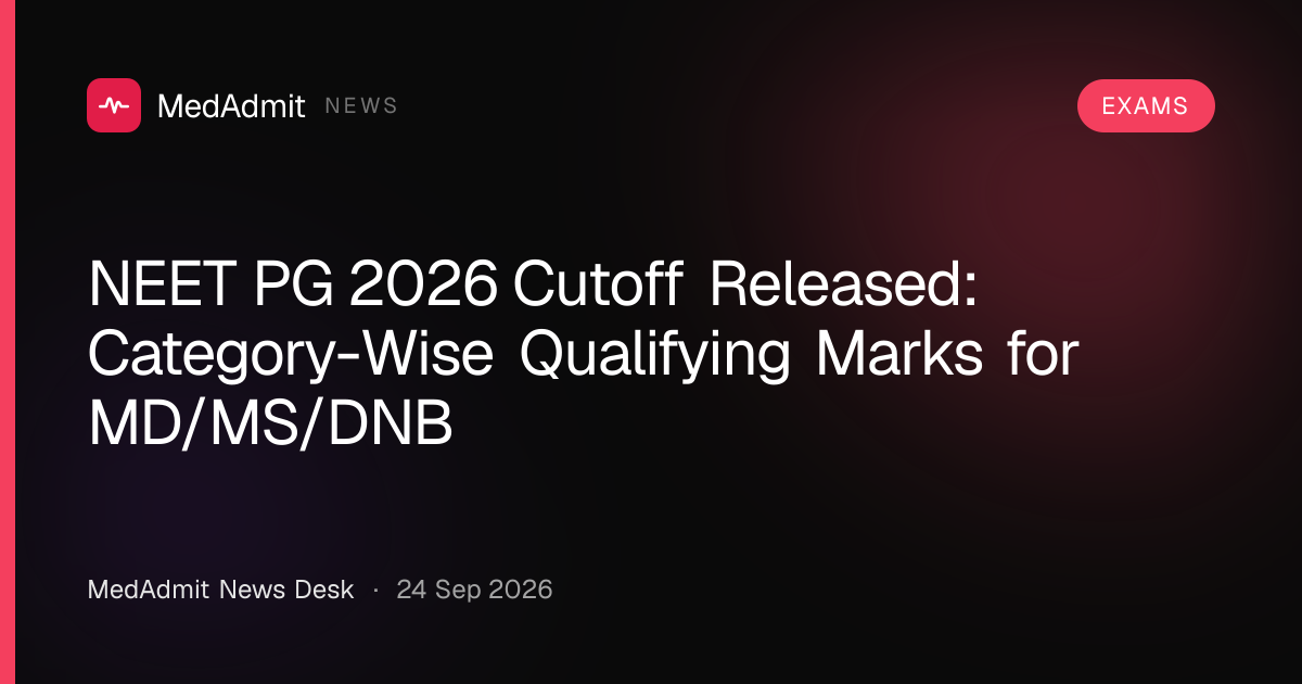 NEET PG 2026 Cutoff Released: Category-Wise Qualifying Marks & Next Steps - medadmit.in
