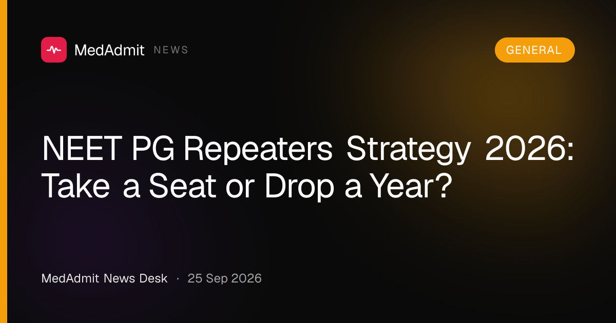 NEET PG Repeaters Strategy 2026: Take a Seat or Drop a Year? | MedAdmit