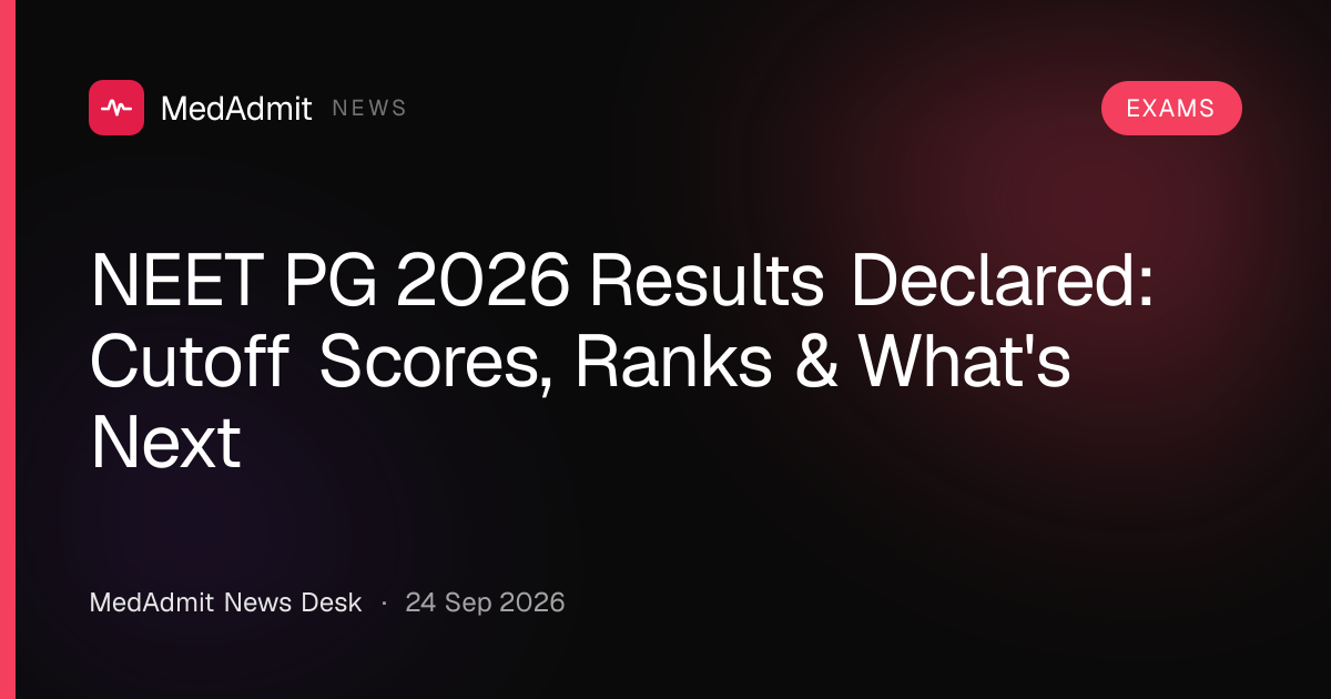 NEET PG 2026 Results Declared: Cutoff Scores, Ranks & What's Next - medadmit.in