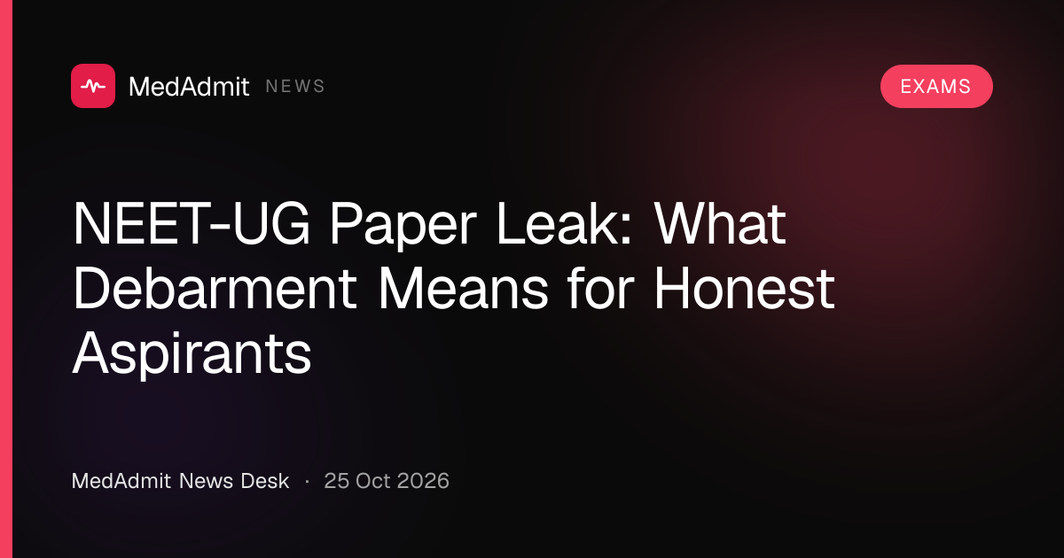 NEET-UG Paper Leak: What Debarment Means for Honest Aspirants | MedAdmit