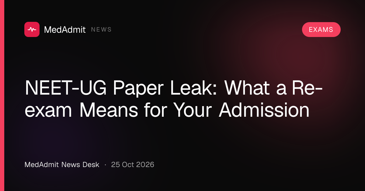 NEET-UG Paper Leak: What a Re-exam Means for Your Admission | MedAdmit