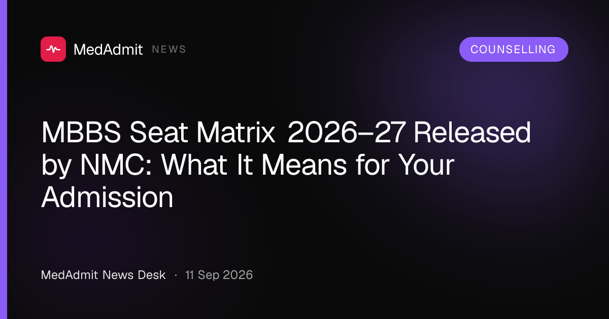 MBBS Seat Matrix 2026–27 Released by NMC: What It Means for Your Admission - medadmit.in