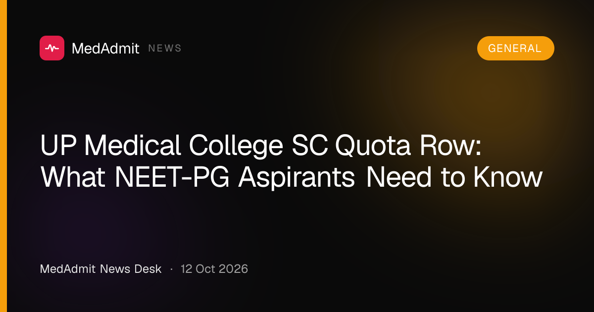 UP Medical College SC Quota Row: What NEET-PG Aspirants Need to Know - medadmit.in
