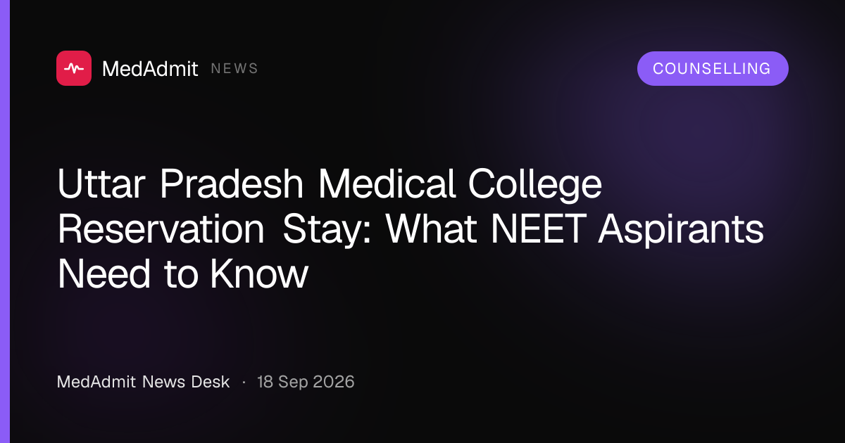 Uttar Pradesh Medical College Reservation Stay: What NEET Aspirants Need to Know - medadmit.in